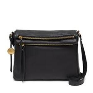 Margot New York genuine leather black crossbody bag purse Anthroplogie shoulder